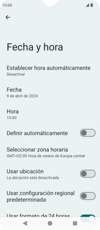 Pulsa Establecer hora automáticamente.