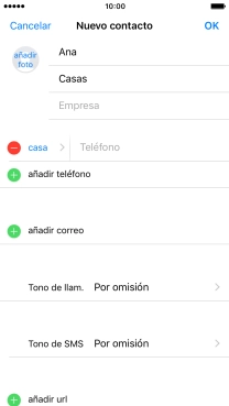 Pulsa Teléfono e introduce el número de teléfono deseado.