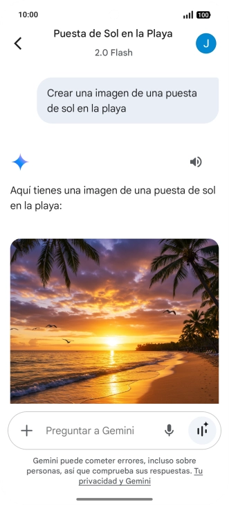 También puedes pedir a Gemini que genere una fotografía partiendo de tu descripción.