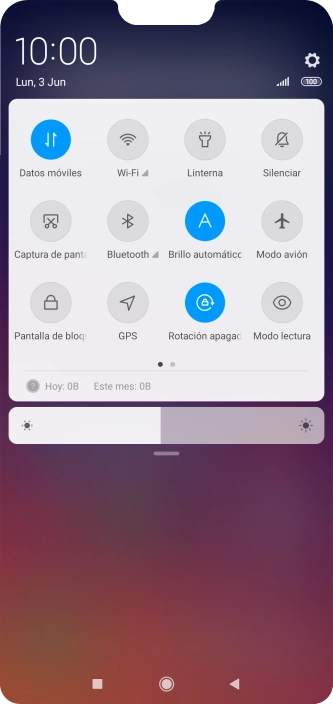 Pulsa Datos móviles para activar o desactivar la función.