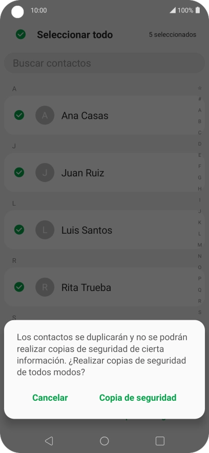 Pulsa Copia de seguridad.
