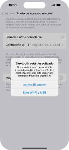 Si la función de wifi está activada, pulsa Solo Wi-Fi y USB.