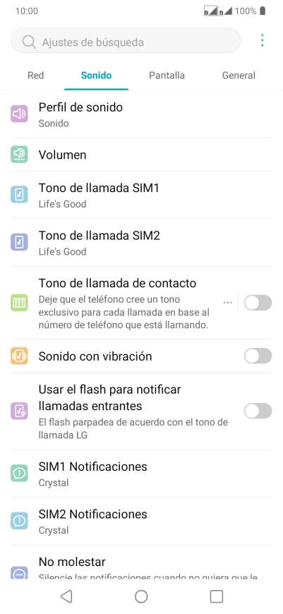Pulsa Tono de llamada ‹SIM›.