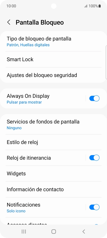 Pulsa Tipo de bloqueo de pantalla e introduce el código de seguridad extra que has creado anteriormente.