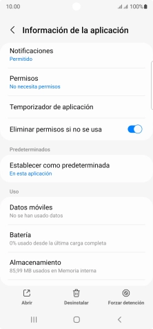 Pulsa Almacenamiento.