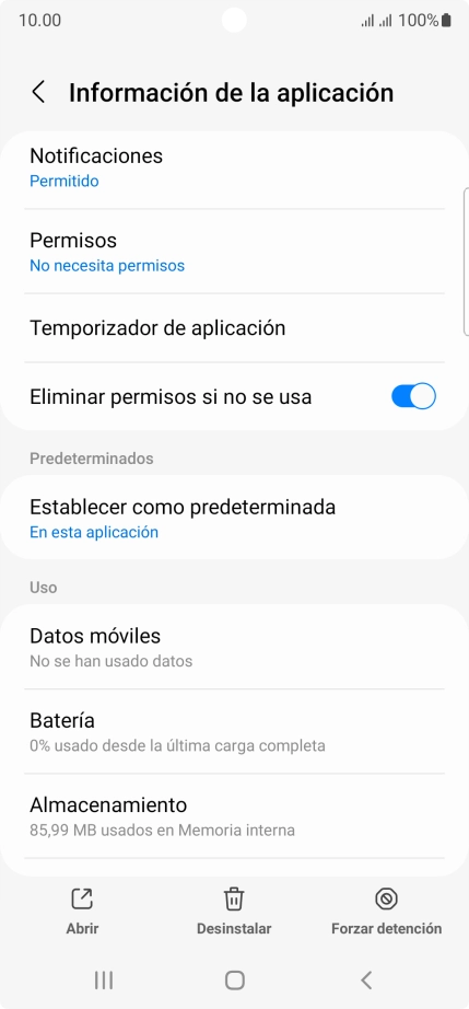 Pulsa Almacenamiento.