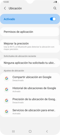 Pulsa Permisos de aplicación.