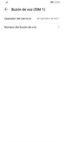 Pulsa Número del buzón de voz.