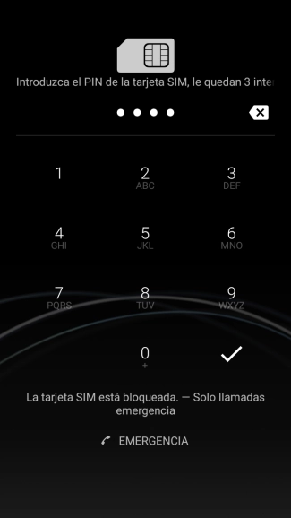 Si lo solicita el teléfono, introduce el código PIN y pulsa el icono de aceptar.