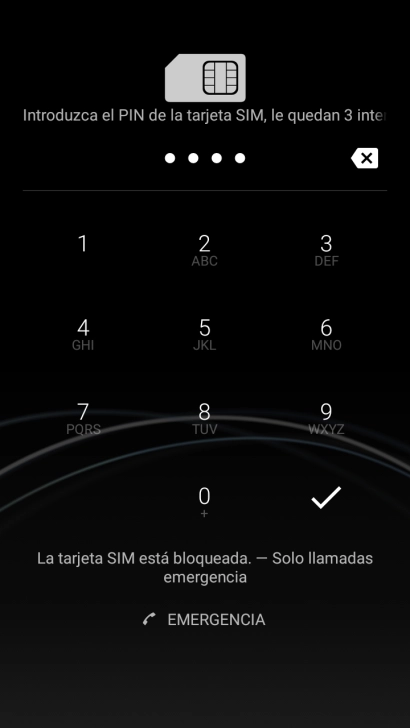 Si lo solicita el teléfono, introduce el código PIN y pulsa el icono de aceptar.
