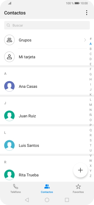Pulsa el icono de nuevo contacto.