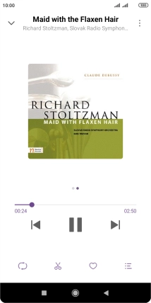 Pulsa la flecha hacia la derecha para ir al archivo de música siguiente.