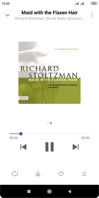 Pulsa la flecha hacia la derecha para ir al archivo de música siguiente.