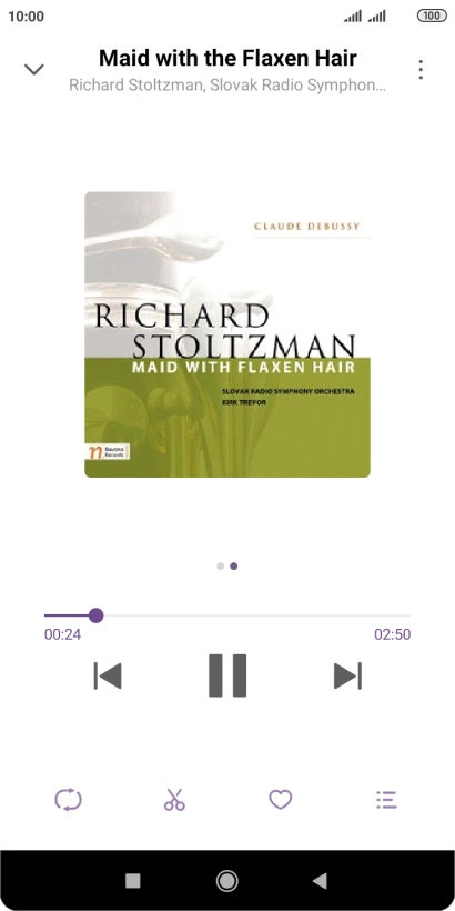 Pulsa la flecha hacia la derecha para ir al archivo de música siguiente.