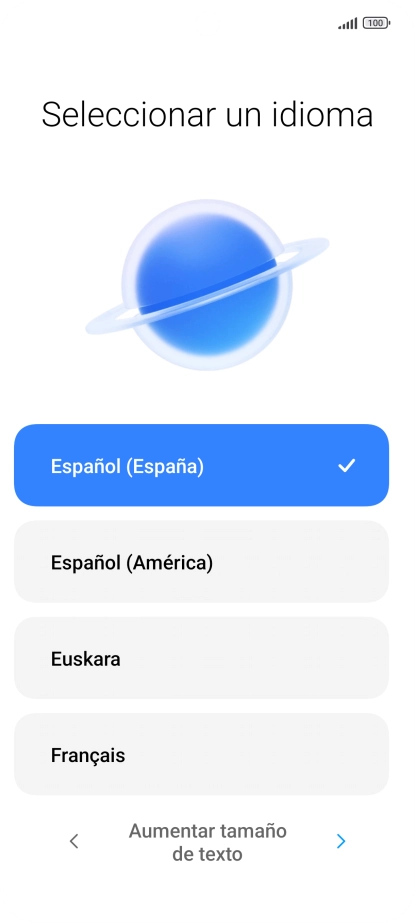 Pulsa el idioma deseado.