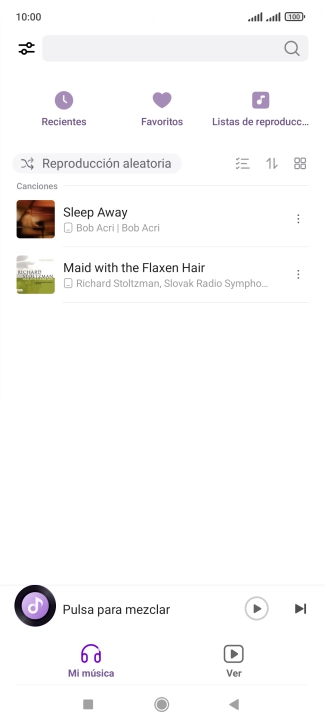 Pulsa el archivo de música deseado.