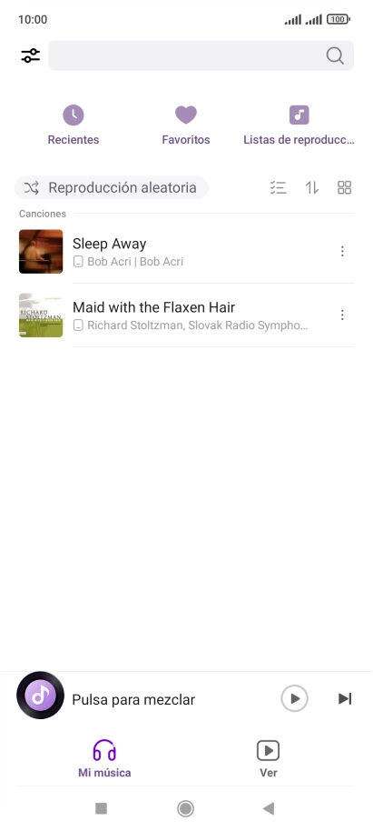 Pulsa el archivo de música deseado.