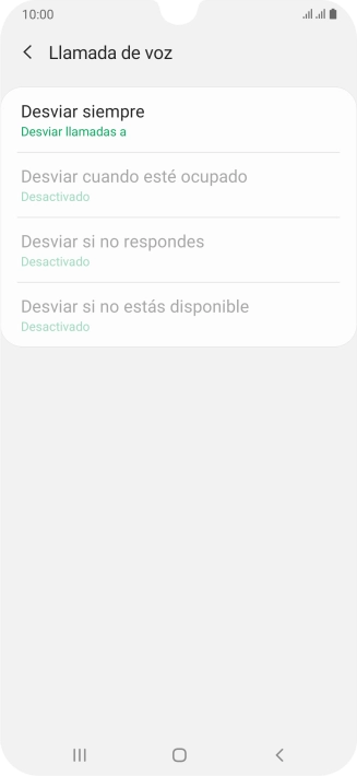 Pulsa el tipo de desvío deseado.