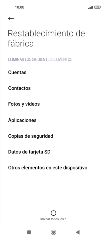 Pulsa Eliminar todos los d....