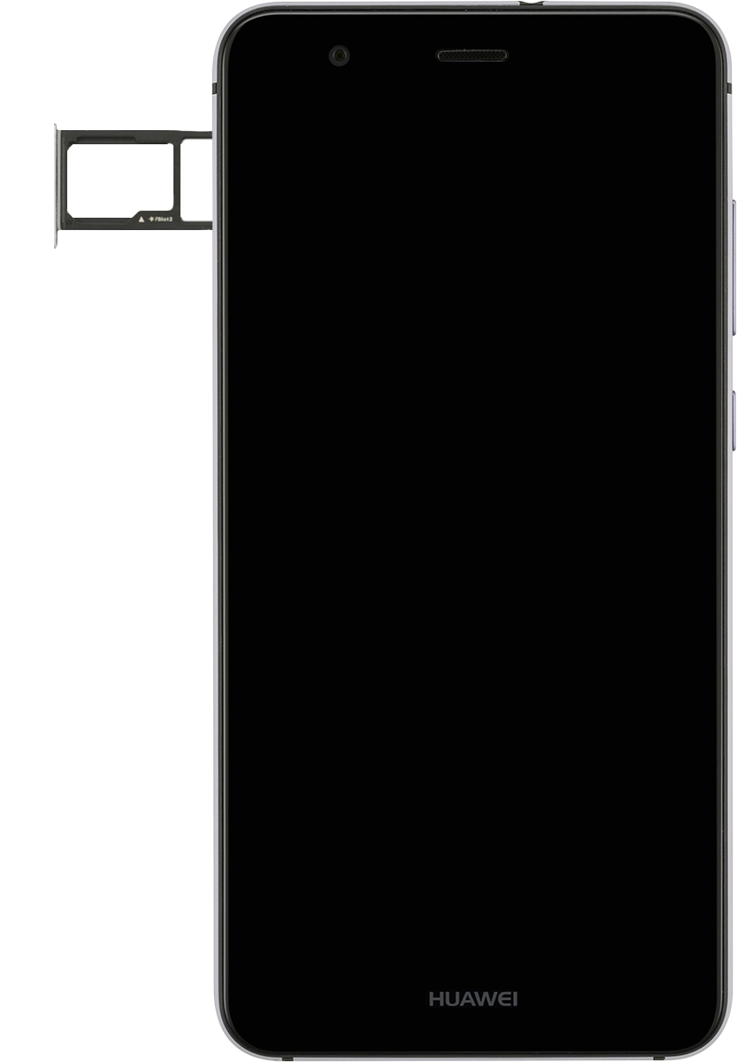 Coloca la tarjeta SIM en su contenedor. Introduce el contenedor de tarjetas en el teléfono.