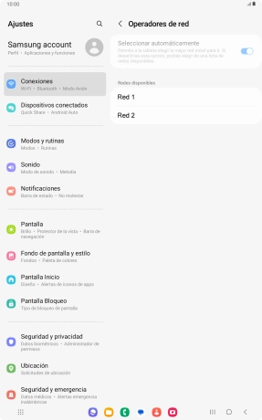 Pulsa la red deseada.