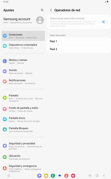 Pulsa la red deseada.