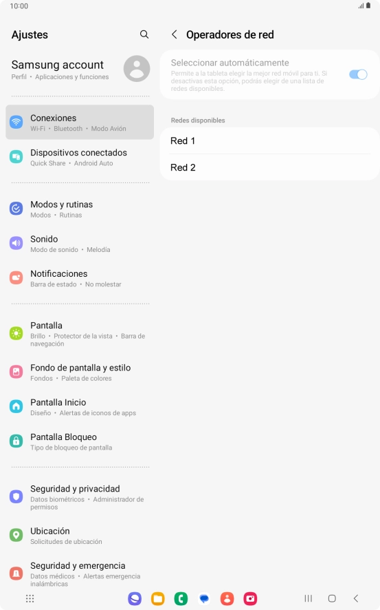 Pulsa la red deseada.