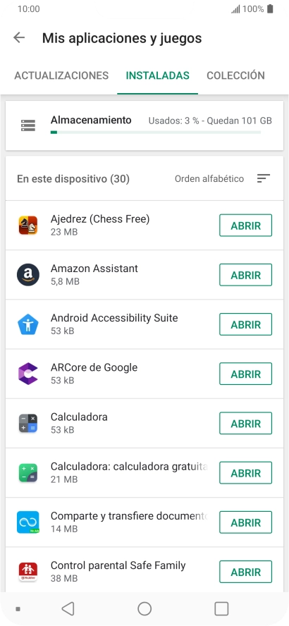 Pulsa la app deseada.