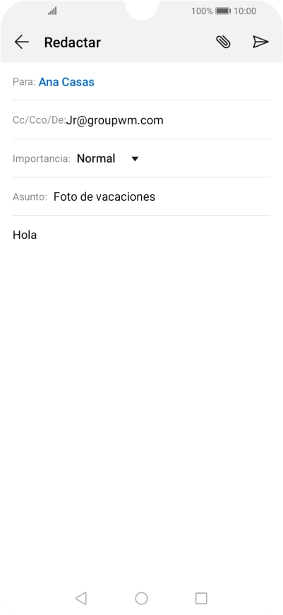 Pulsa el icono de anexos.