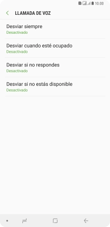 Pulsa el tipo de desvío deseado.