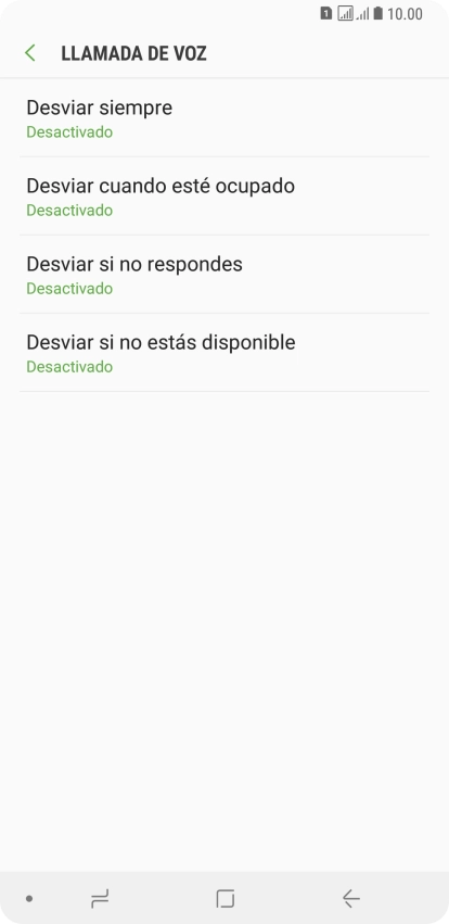 Pulsa el tipo de desvío deseado.
