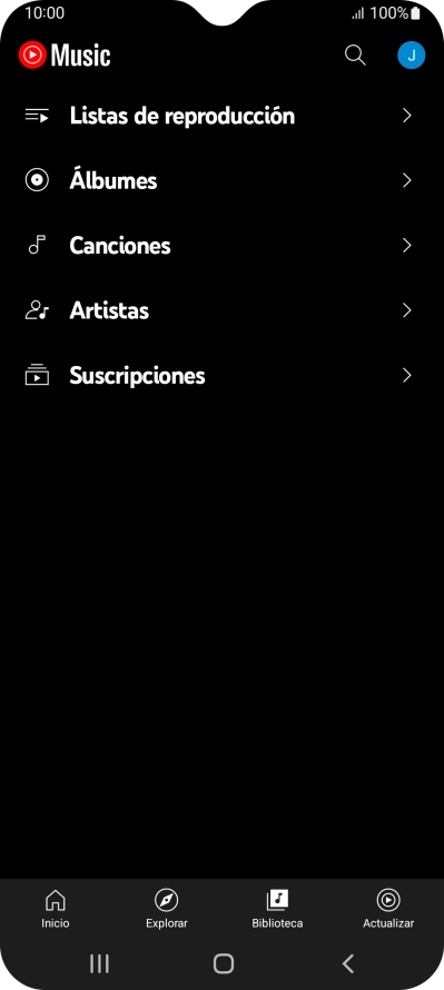 Pulsa una categoría y desplázate al archivo de música deseado.