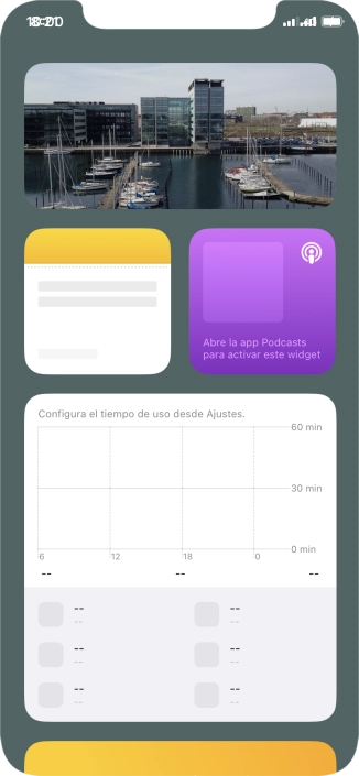 Desliza el dedo hacia arriba por la pantalla.