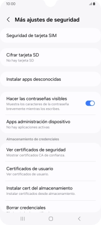 Pulsa Seguridad de tarjeta SIM.