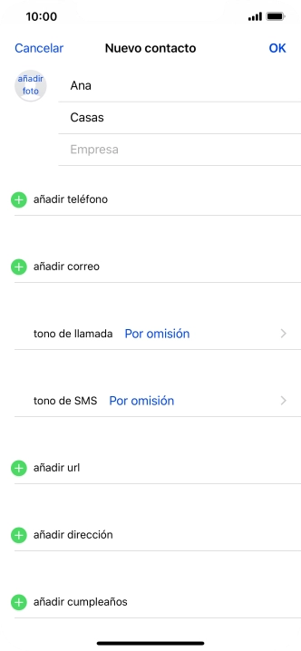 Pulsa añadir teléfono.