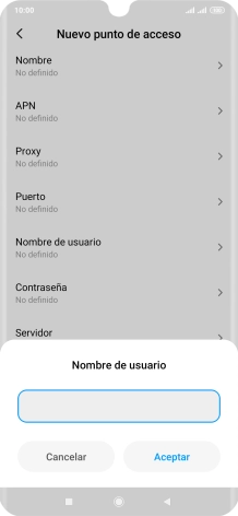 Introduce wap@wap y pulsa Aceptar.