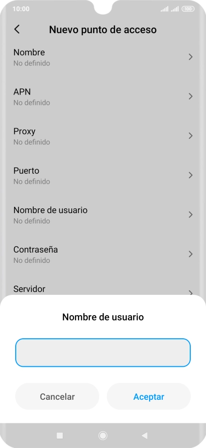Introduce wap@wap y pulsa Aceptar.