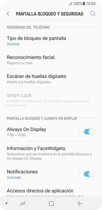 Pulsa Escáner de huellas digitales.