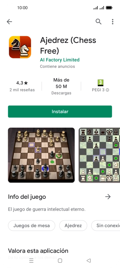 Pulsa Instalar y sigue las indicaciones de la pantalla para instalar la app.