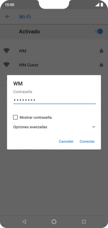 Introduce la contraseña de la red wifi y pulsa Conectar.