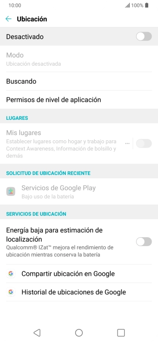 Pulsa el indicador para activar o desactivar la función.