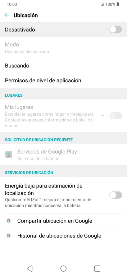 Pulsa el indicador para activar o desactivar la función.