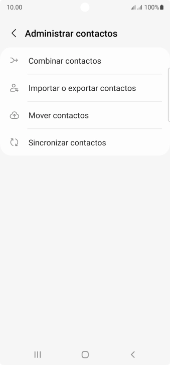 Pulsa Importar o exportar contactos.