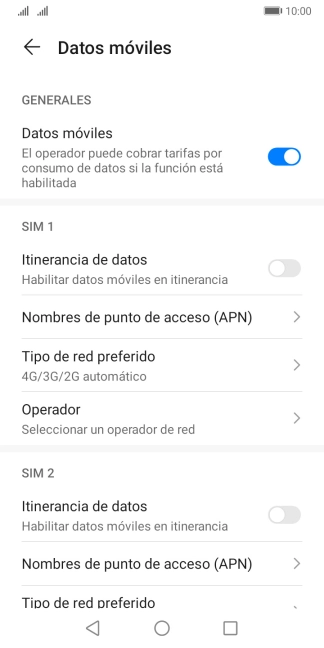 Pulsa Nombres de punto de acceso (APN).