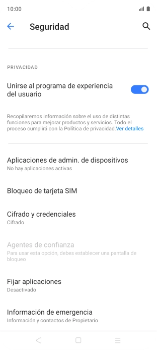 Pulsa Bloqueo de tarjeta SIM.