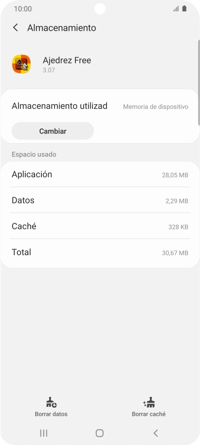 Pulsa Borrar caché.