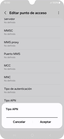 Introduce default y pulsa Aceptar.