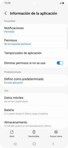 Pulsa Almacenamiento.