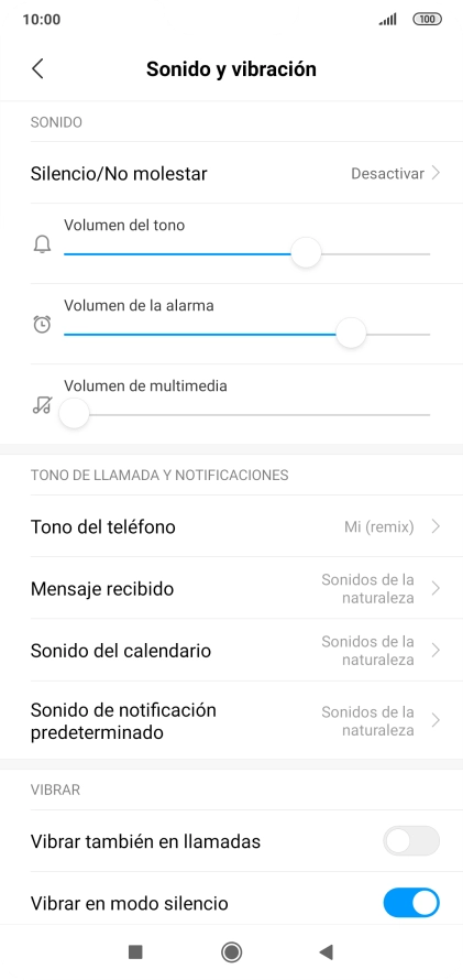 Pulsa Tono del teléfono.