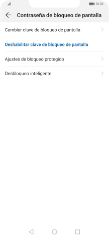 Pulsa Deshabilitar clave de bloqueo de pantalla.